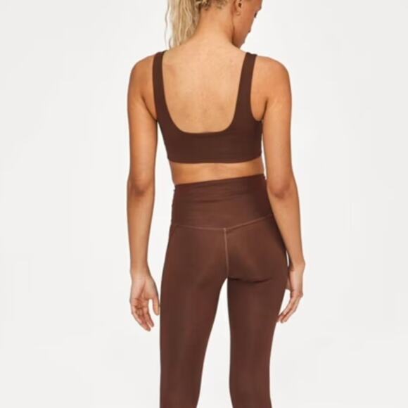 Girlfriend Collective Tommy Square Neck Sports Bra Chocolate Brown XL NWT - Picture 8 of 8